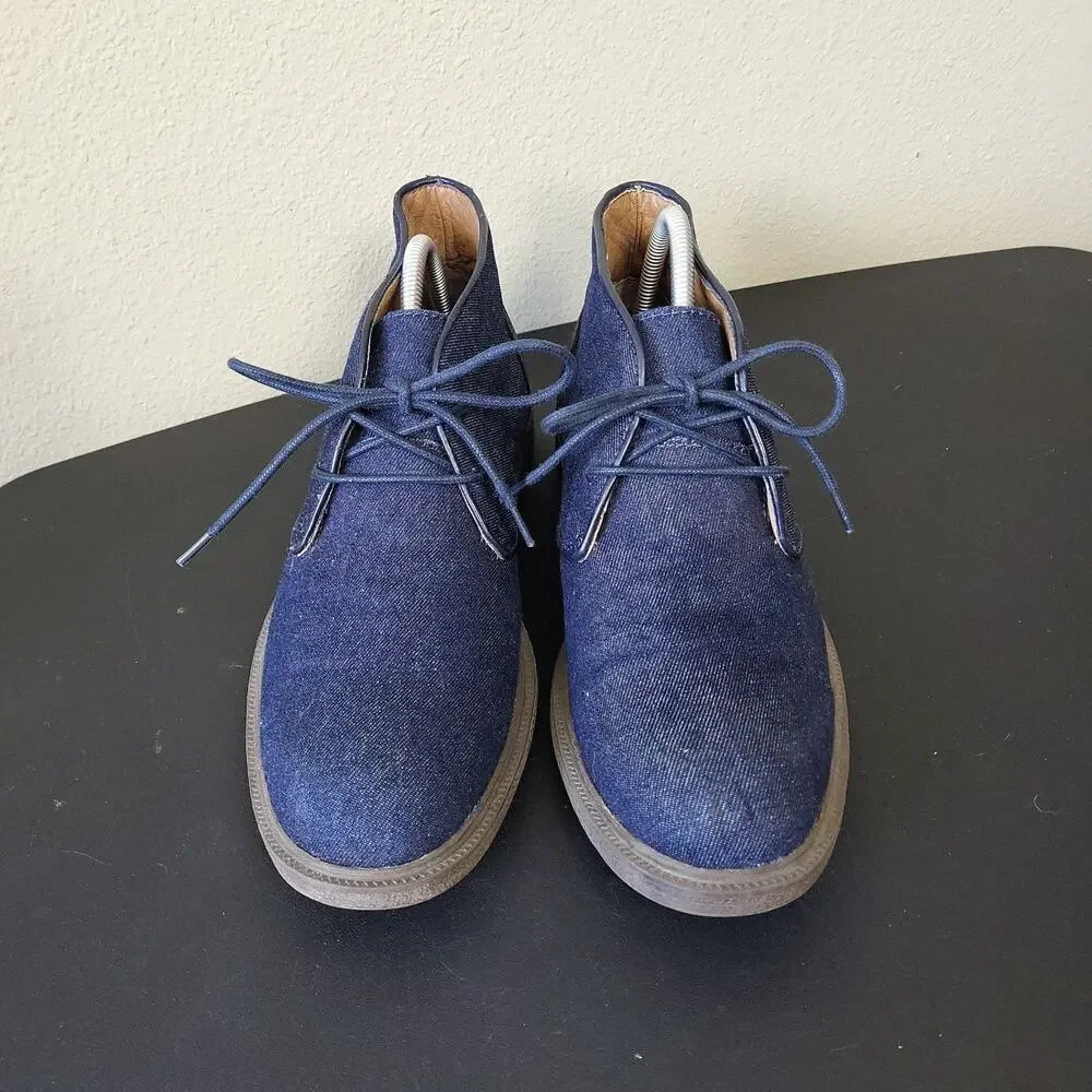 G.H. Bass & Co. Mens Radley Blue Round Toe Lace Up Ankle Chukka Boots Size 9.5 M